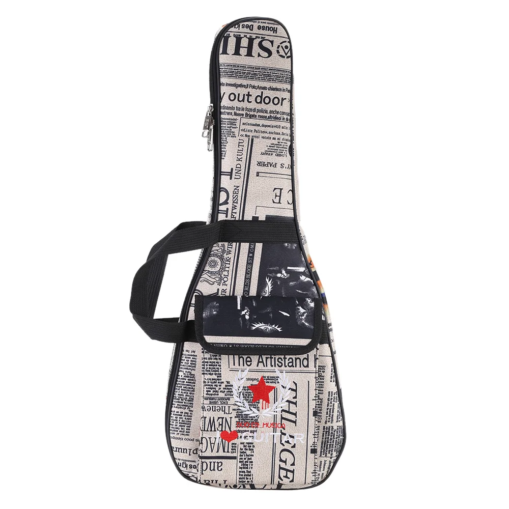 

High Quality 21" / 24"Ukelele Bag Ukulele Gig Case Paper Pattern Oxford Backpack Adjustable Shoulder Strap Pocket