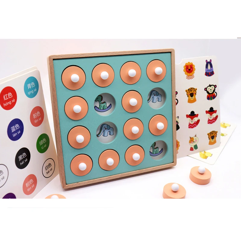 Детские деревянные шахматные игры с памятью, игрушки для детей, мальчиков и девочек, ранние образовательные парные игры Монтессори, математические игрушки
