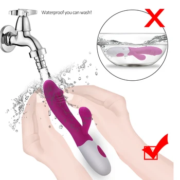 G Spot Dildo Rabbit Vibrator for Women Dual Vibration Silicone Waterproof Female Vagina Clitoris Massager Sex Toys For Women 6