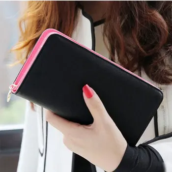 

New Fashin Dollar Price Purse Famous Brand PU Leather Wallet Women Purse Card Holder Sweetheart Zip Long Ladies Wallet Female