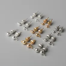 50 шт., металлические шпильки, серьги-гвоздики, основные игольчатые стопоры для модных женщин, серьги, DIY аксессуары для ювелирных изделий