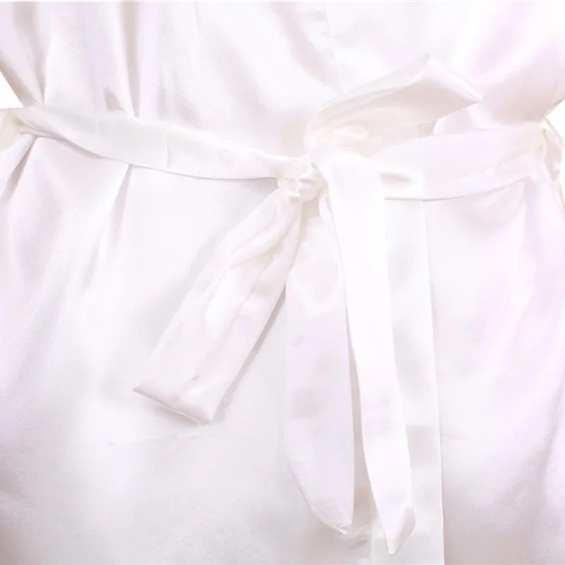 Женский шелковый атлас Короткий Ночной халат однотонный кимоно халат модный банный халат сексуальный халат Femme женская одежда