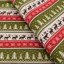 Хлопчатобумажная льняная ткань с принтом для шитья, шитья, дивана, занавесок, сумок, подушек, чехлов для мебели, Рождественская, полуметровая ткань