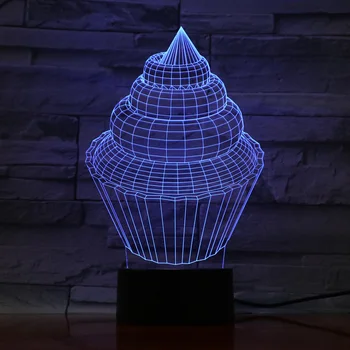

3D Visual LED table night light For Kids color changing Desk Lamp Nightlight Multi-colored illusion bulb Children Room Lighting