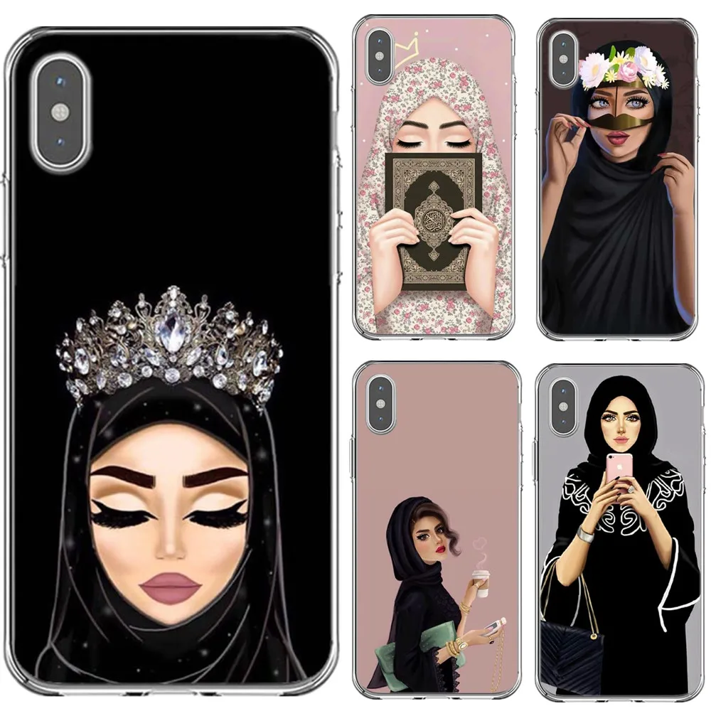 

Muslim Islami Gril Eyes Luxury Islamic Woman In Hijab Face soft Case for iPhone 6 6S 7 8 Plus X XS MAX XR 10 5S SE Coque Shell