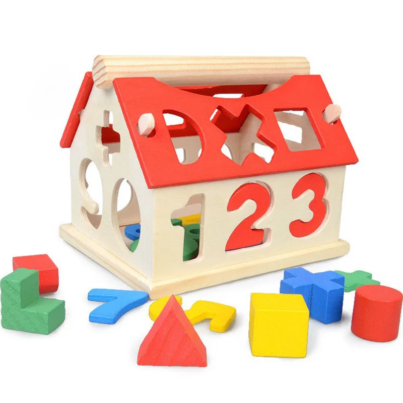 New House Wooden Educational Montessori Materials Toys for Children Early Education Block Teaching Aids Geometric Math Kids Gift New House Wooden Educational Montessori Materials Toys for Children Early Education Block Teaching Aids Geometric Math Kids Gift