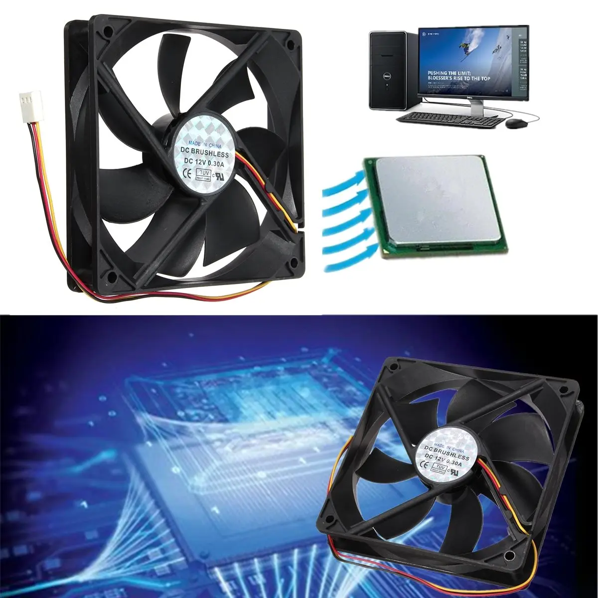 Кулер для процессора компьютера 12 В 3 контакта 120 мм x 25 мм|heat sink|small cooling fancooling fan pc |