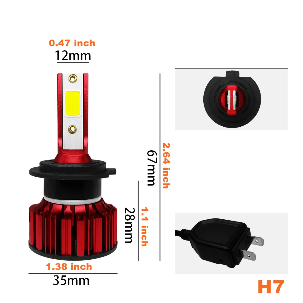 Вызывают 9006 9005 H4 H7 H11 светодиодный лампы HB3 COB чипы 50 W 7000LM 6000 K автомобилей светодиодный авто фары Фары противотуманные свет 12 v 24 v