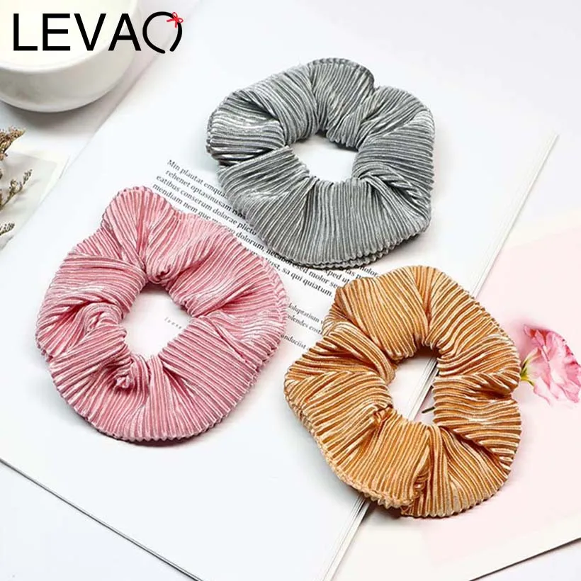 

LEVAO Women Solid Color Gold Velvet Scrunchies Lady Elastic Headbands Satin Hairbands Girls Hair Tie Hair Rope Hair Accessories