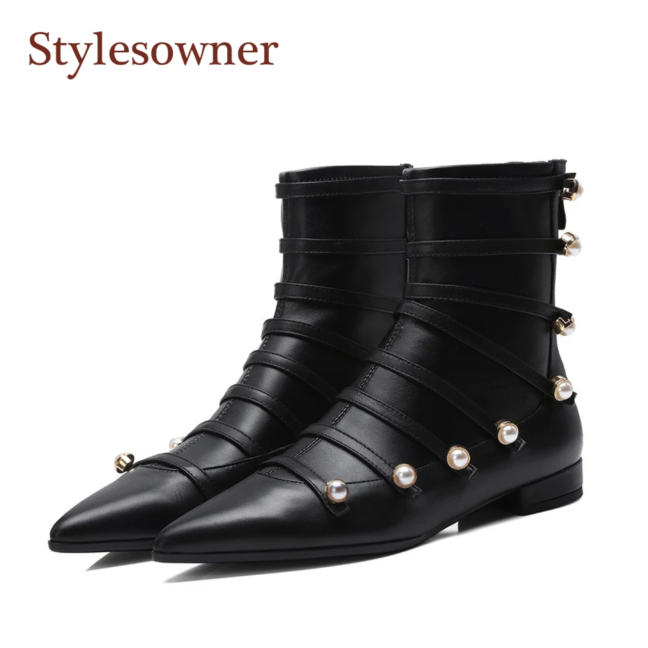 black flat pointed toe boots