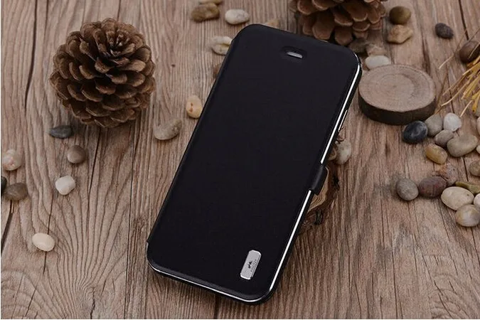 Для iPhone 6 6s Натуральная кожа Магнитная откидная крышка Алюминиевый металлический защитный чехол для Fundas iPhone 6 6s Plus чехол для телефона s - Цвет: full black