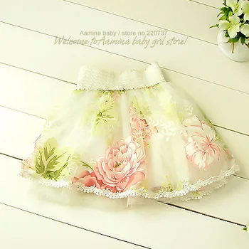

[Aamina] Nice! Flower Baby girls Tutu Skirt Pettiskirt for kids summer Fluffy Party Mesh wholesale kids toddler clothes 2613SK