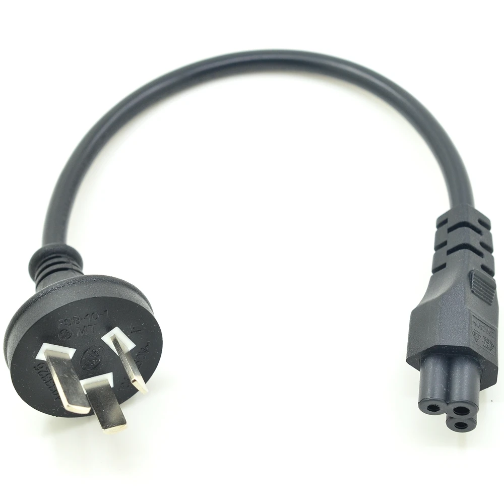 

20CM Australian AU Ac Power cable plug IEC 320 C5 Micky Cloverleaf short Power cord For AC Adapter Laptop Notebook