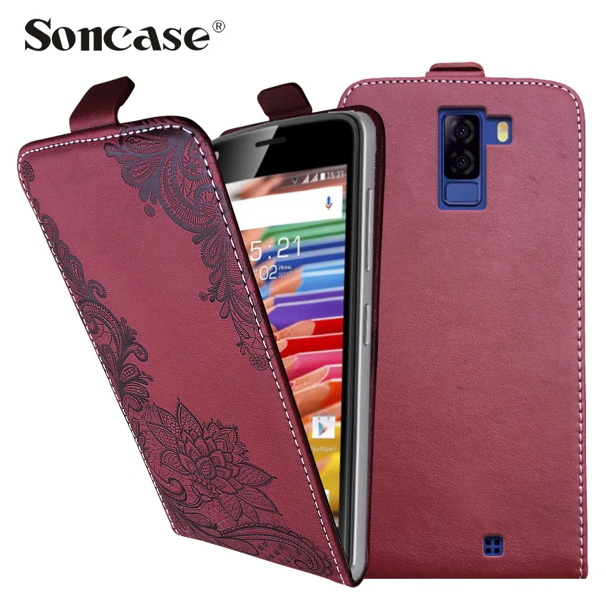 

3D Stereo Embossing lace flower butterfly flip up and down leather phone bag cover case for teXet TM-5581
