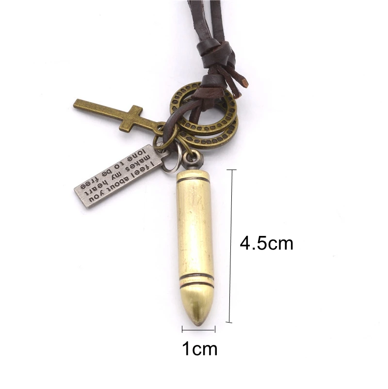 Модное мужское ожерелье медное имитационное ожерелье с кулоном в виде пули для мужчин ювелирные изделия Твердые пули