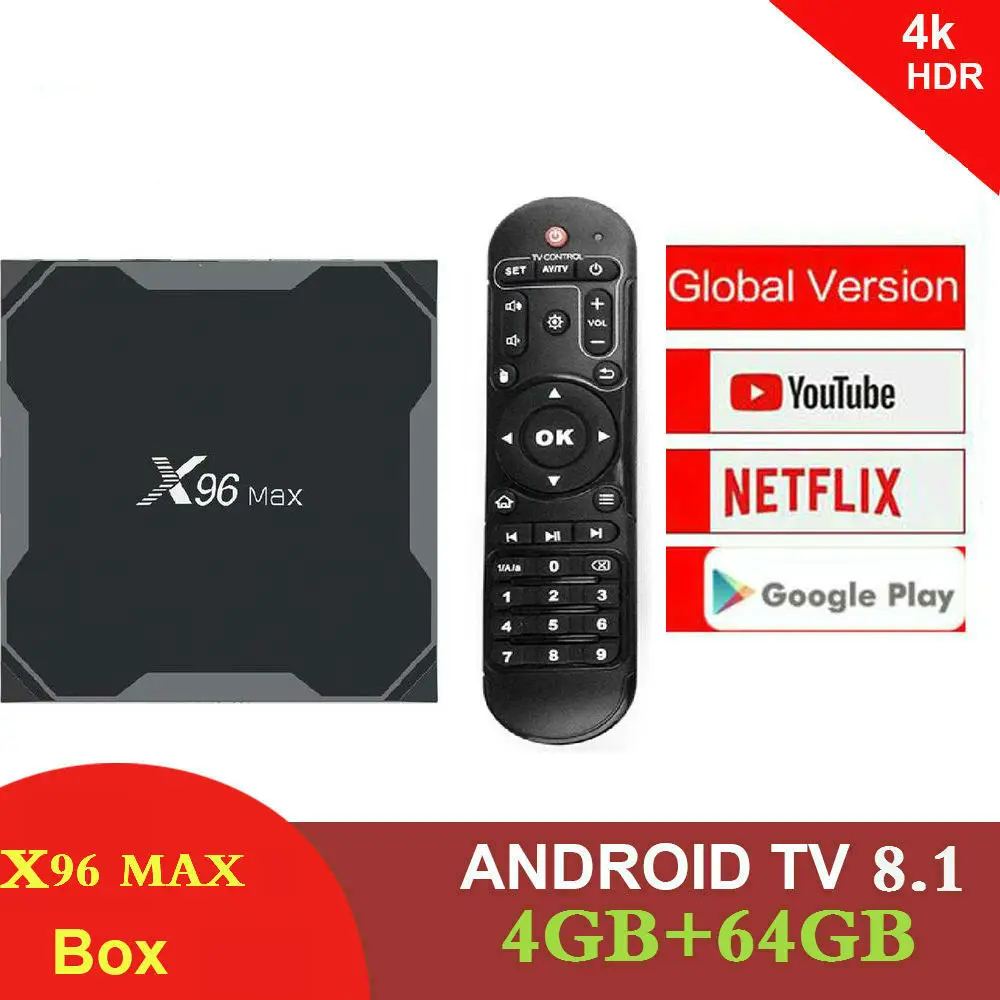 Android 8,1 caja de TV X96 Max Amlogic S905X2 4 K Media Player 4 GB RAM 64G X96Max DDR4 QuadCore 2,4G y 5G Dual Wifi pk T9 H96 MAX Plus - 6