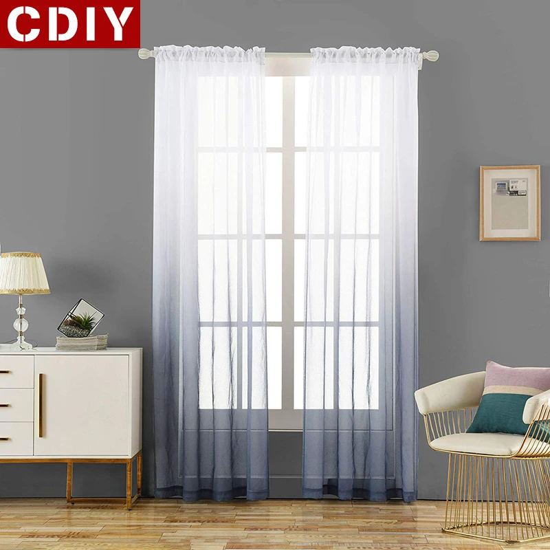 

CDIY Modern 3d Printed Tulle Curtains For Living Room Bedroom Kitchen Soile Voile Sheer Curtains Window Screening Decorations