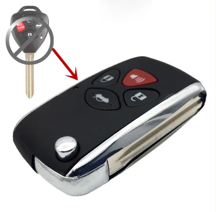 4 Buttons Modified Replacement Flip Floding Remote Key Shell Case Car Key Blank For Toyota Camry 
