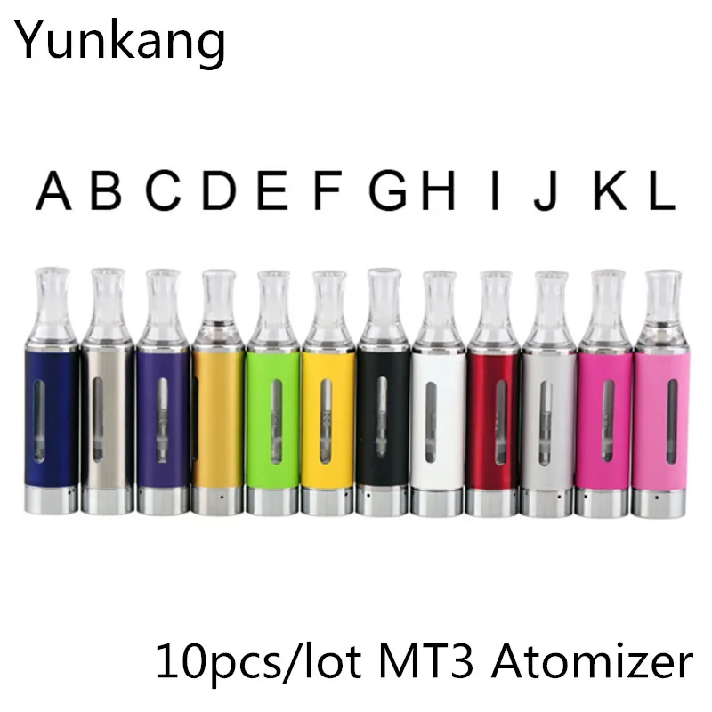 

Yunkang Electronic Cigarette EvodE MT3 Atomizer 510 Thread MT3 Clearomizer 2.4ml e cig ego Cartomizer with mt3 coil 10pcs/lot