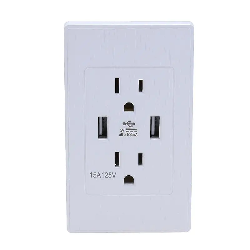 Настенная розетка с 2 USB портами 1 А|dual wall socket usb|adapter usus adapter |
