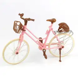 Лидер продаж Мода красивый розовый велосипед Съемная велосипед с коричневой пластиковой шлем Забавные игрушки Аксессуары для кукол