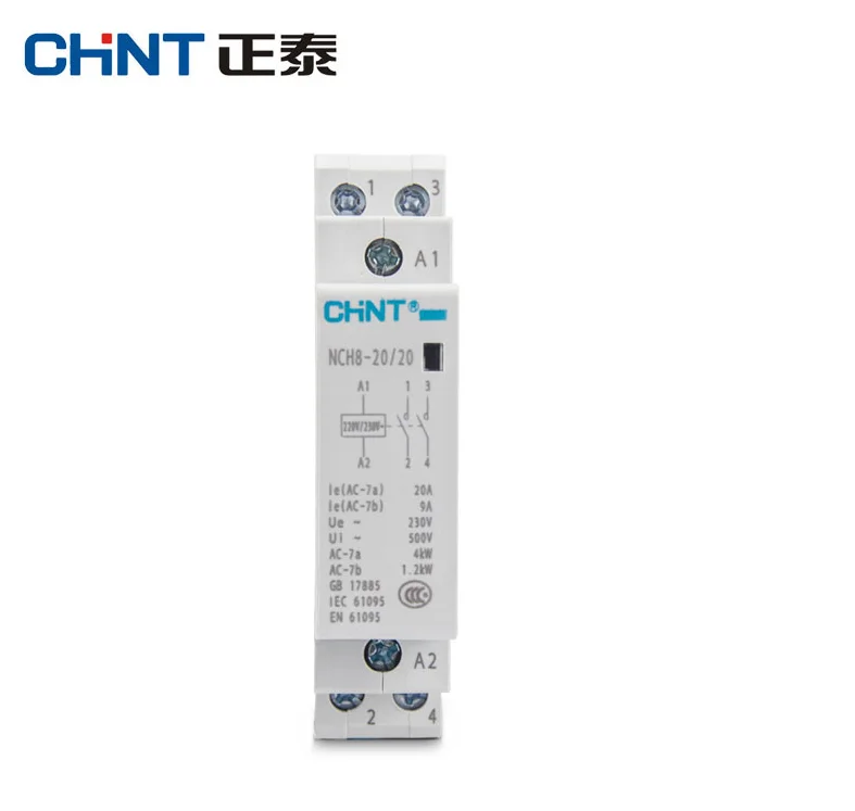 CHINT NCH8-20 модульная переменного тока бытовой автомат 220V 230V AC 20A 1NO 1NC 2NO 2NC