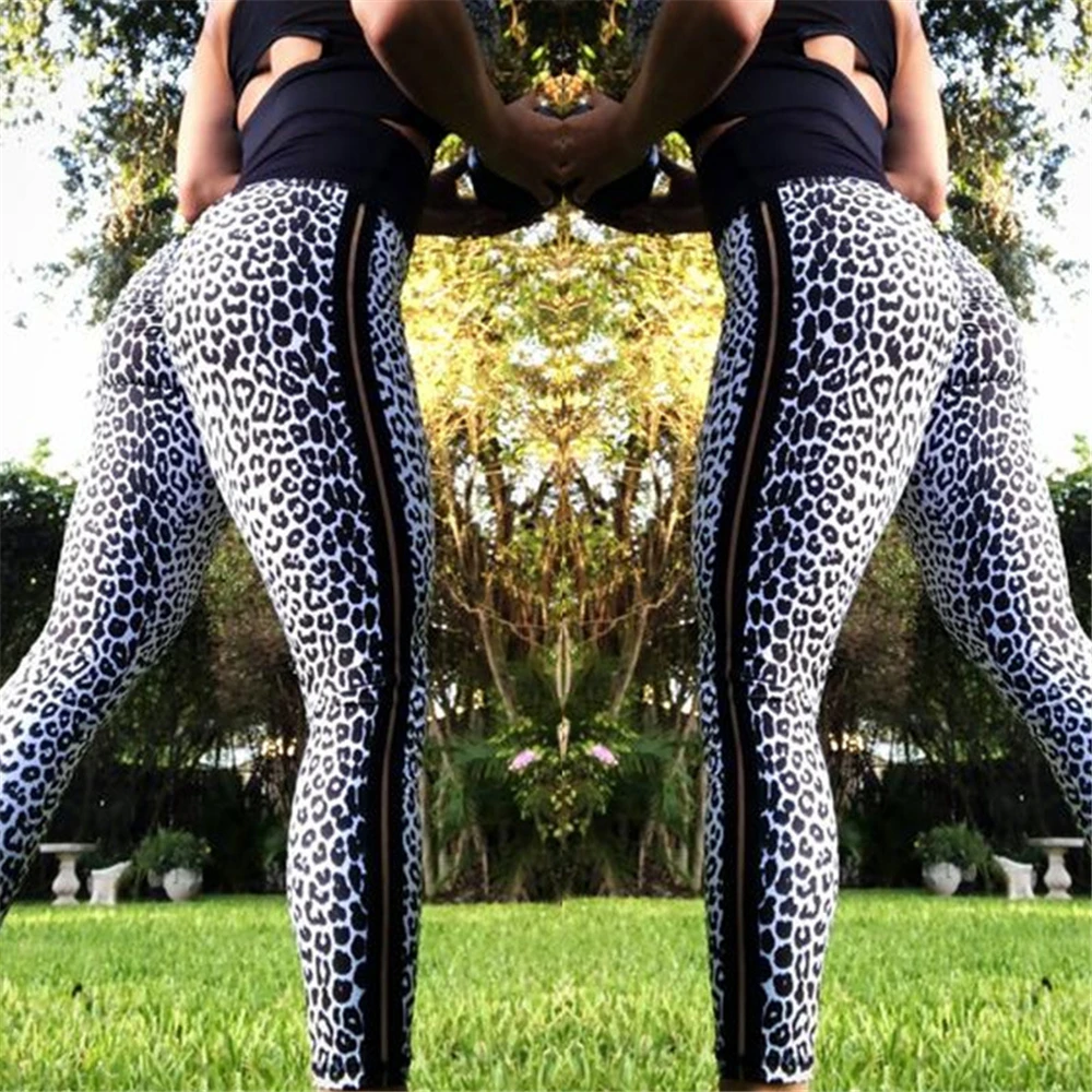Для женщин леггинсы для Push Up хип фитнес леопардовым принтом Спортивные Тренировки Спортивные Леггинсы эластичные Высокая талия тонки