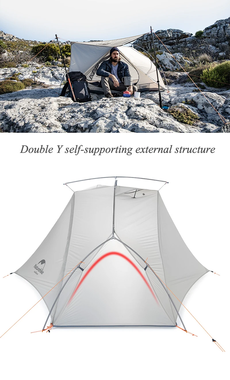 Naturehike 930 г одиночный тент Водонепроницаемый Сверхлегкий палатки Открытый Кемпинг однослойный туристический тент с ковриком NH18W001-K
