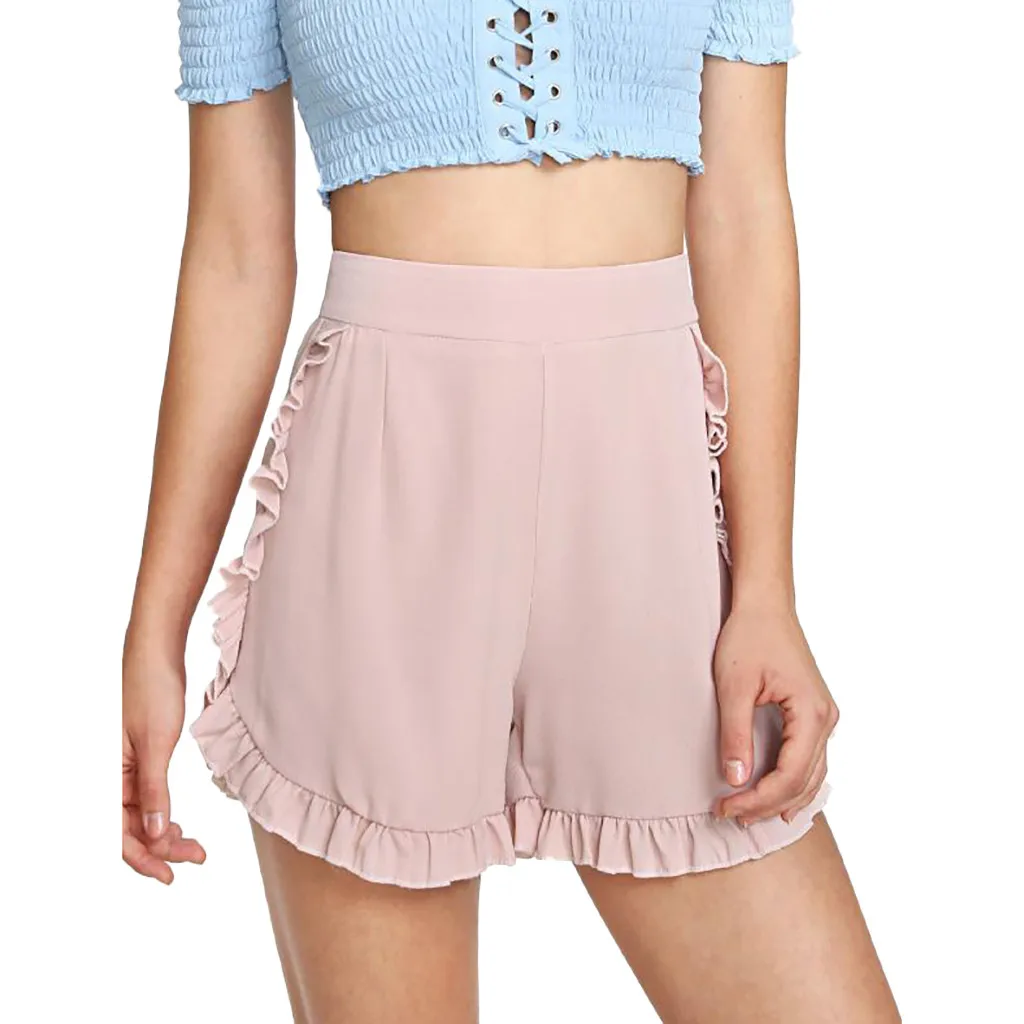 JAYCOSIN Женская одежда короткие спортивные женские шорты модные повседневные эластичные талии сплошной цвет тонкие летние пляжные шорты