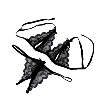 

Thongs Women Sexy Lingerie Open Bra Panties Low waist Lace Strap Crotchless Transparent Panties Sexy Underwear трусы женские