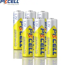 6 шт PKCELL AA батарея 2a NIMH 1,2 v перезаряжаемые батареи aa 2300 до 2600mAh 1,2 V 1200 циклов для камеры игрушка-фонарик