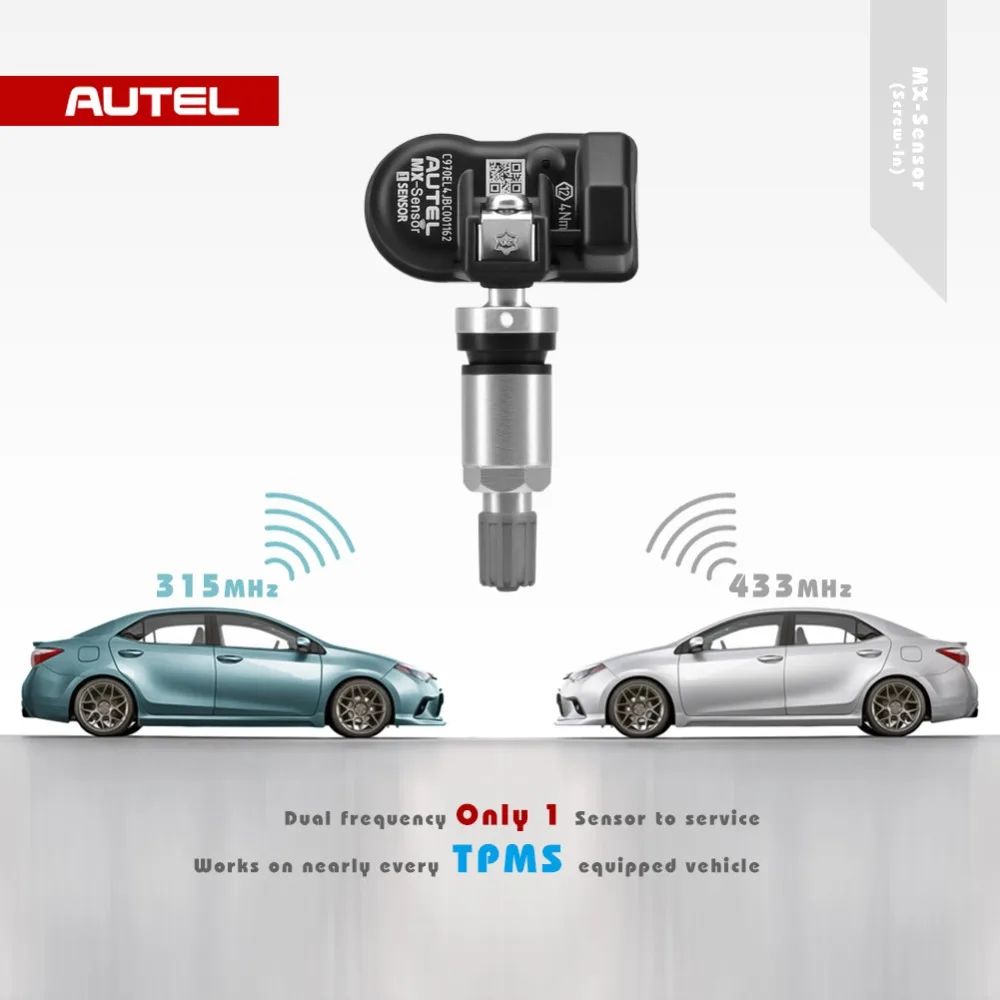 Autel TPMS MX-Sensor 2 in 1 Sensor 433MHz 315MHz Programmer Universal TPMS Sensor Pressure Tester Programming MaxiTPMS TS601