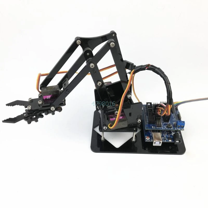 DIY Собранные акриловые 4-Dof робот Механическая рука наборы схем для Arduino обучения научная игрушка