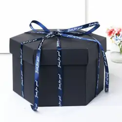 Новый шестигранный сюрприз Взрывная коробка DIY альбом для скрапбукинга на День святого Валентина свадебные подарочные коробки