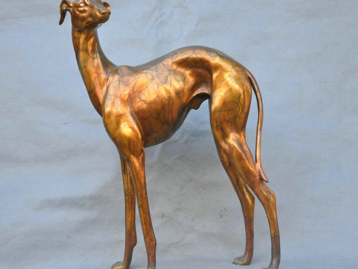 Beautiful Art Decoration Whippet Dog Hunter Hound Bronze Statue | Дом и сад