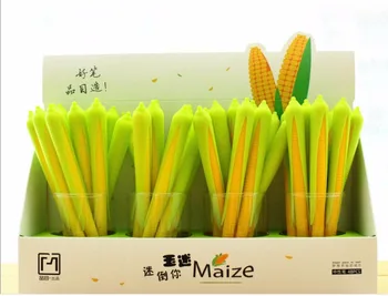

creative corn silica gel gel ink pen cartoon stationery prize kawaii stydent pen office write sign pen black neutral pen 48pc