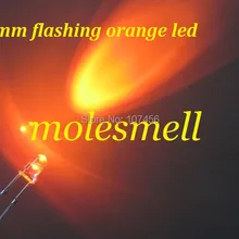 200 шт 3 мм цвета: оранжевый, флэш-мигающий и мерцающий прозрачный яркий светодиодный Светодиодный s