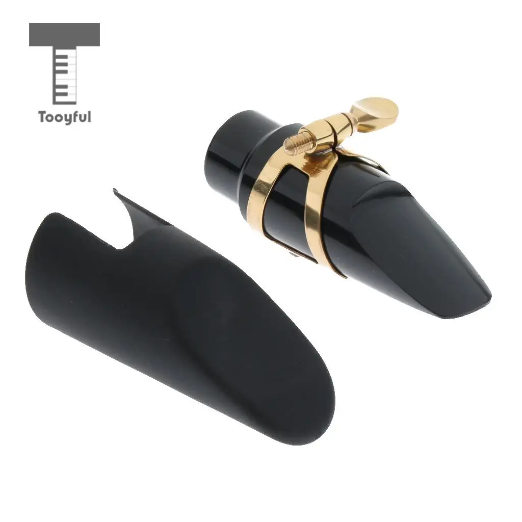 Tooyful 1 Set Black Metal Soprano Saxophone Mouthpiece with Ligature Cap for Sax Lovers