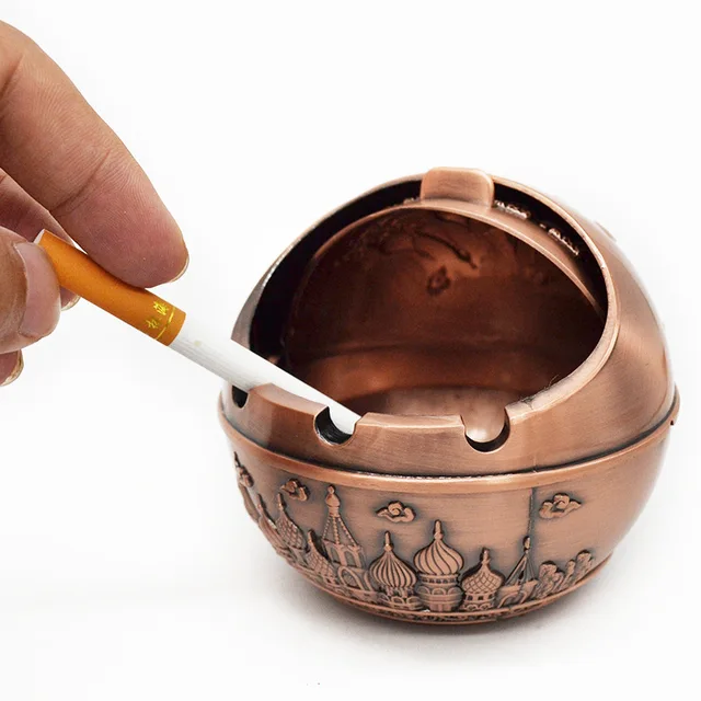 COSY MOMENT Bronze/Tin/Copper Ashtray With Lid European style Ashtray