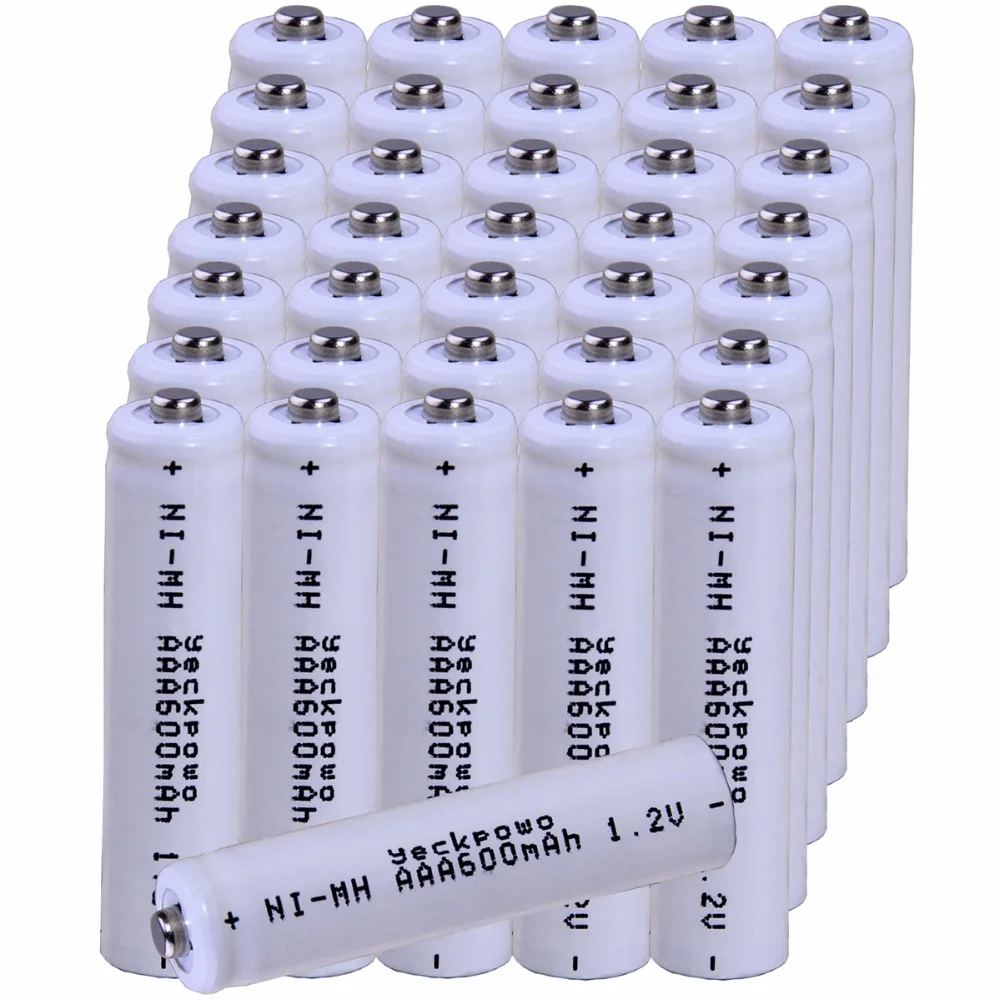 Real capacity! 36 pcs AAA 1.2V NIMH rechargeable batteries 600mah for camera razor toy remote control flashlight | Электроника