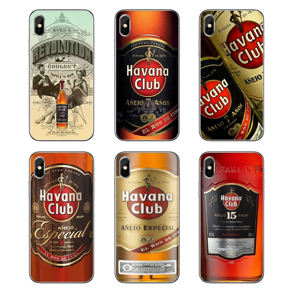 

For iPod Touch iPhone 4 4S 5 5S 5C SE 6 6S 7 8 X XR XS Plus MAX Soft Transparent Skin Cover Havana Club Anejo Especial Rum Print