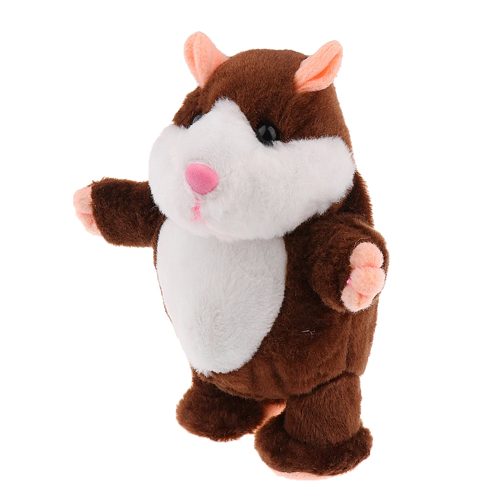 Soft Plush Hamster Mouse Pet Toy Speak Talking Sound Record Hamster Educational Animal Model Toy Christmas Gift