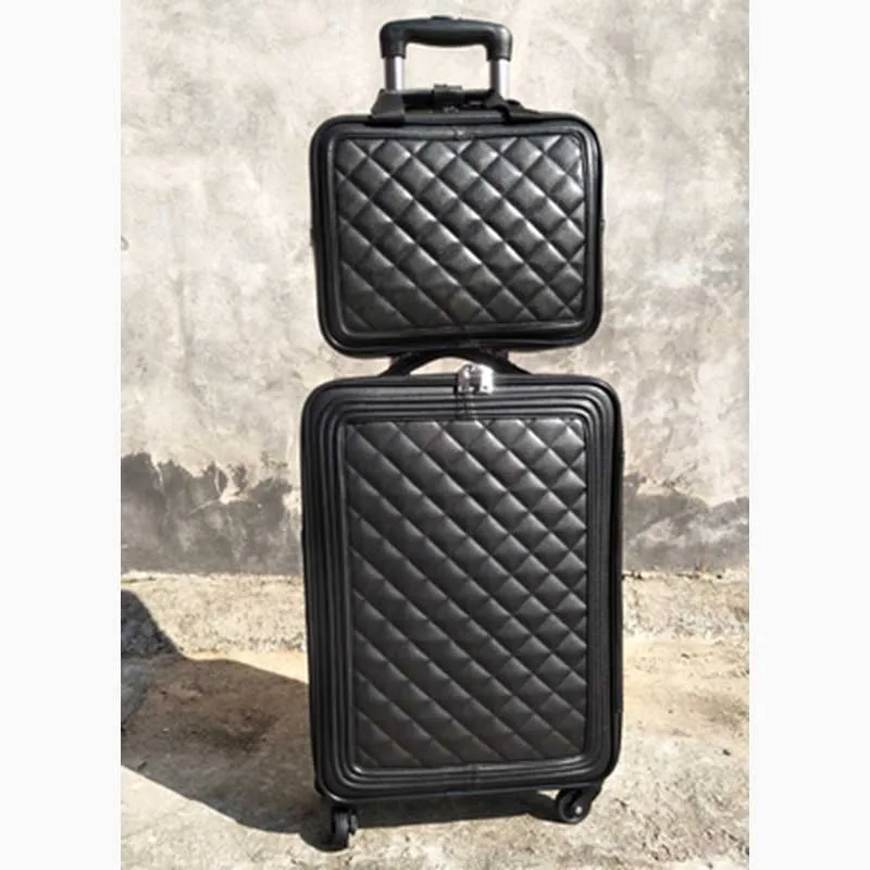 

BeaSumore Retro Men PU Leather Rolling Luggage Sets spinner Travel bag Trolley Women Suitcase Wheels 16/20 inch Cabin Trunk