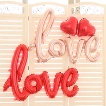 Letter LOVE Siamesed Foil Balloons Wedding Decoration heart Balloons Romantic Valentine s Day Love Letter Ballons