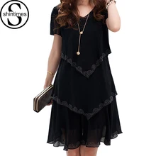 5XL Plus Size Women Clothing 2020 Chiffon Dress Summer Dresses Party Short Sleeve Casual Vestido De