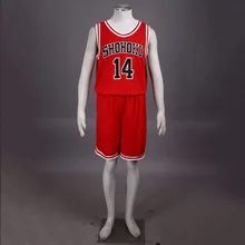 Japanese Anime SLAM DUNK Hisashi Mitsui Cosplay Shohoku High School Team NO 14 Uniform Jersey Anime