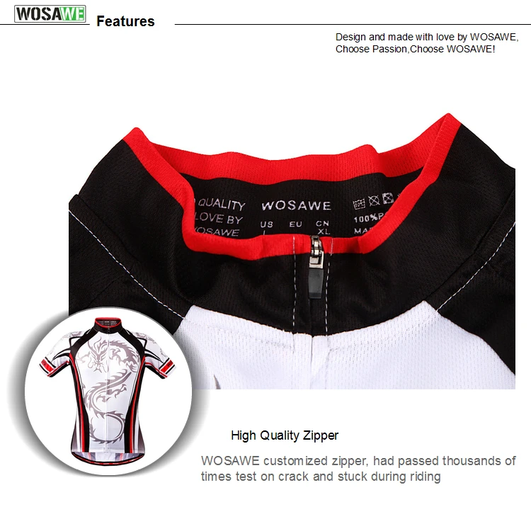 WOSAWE الموالية الدراجات جيرسي مجموعة الرجال قصيرة الأكمام الدراجات الملابس الرياضية تنفس Mtb دراجة الملابس مايوه روبا Ciclismo