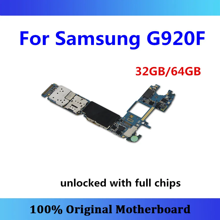 

Original for Samsung Galaxy S6 mother board G920F motherboard 32gb/64gb G920F logic board unlocked Android with chips mainboard