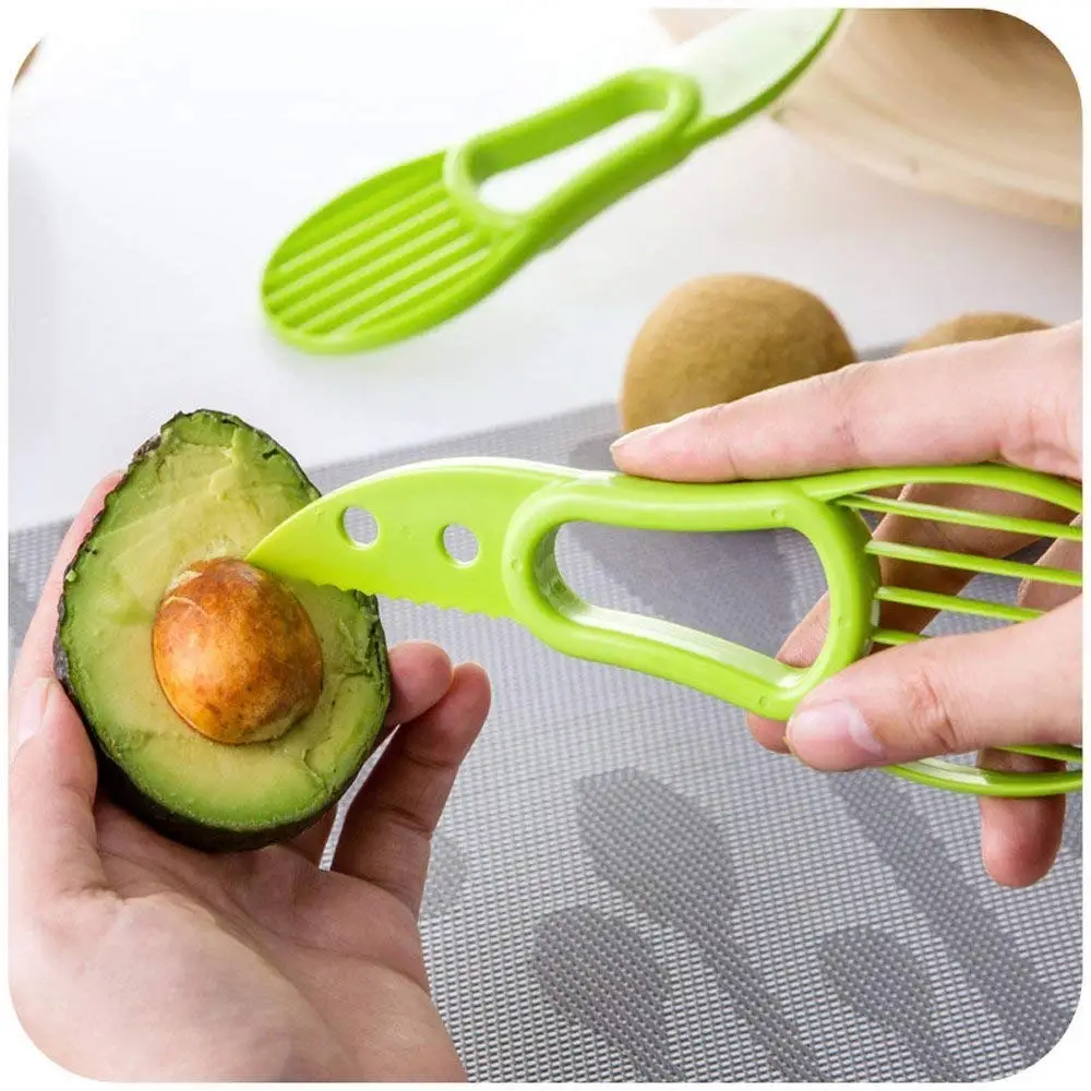 3 в 1 слайсер для авокадо карите, нож для чистки масла, измельчитель для фруктов, пластиковый нож, разделитель целлюлозы, инструмент для овощей, кухонные гаджеты