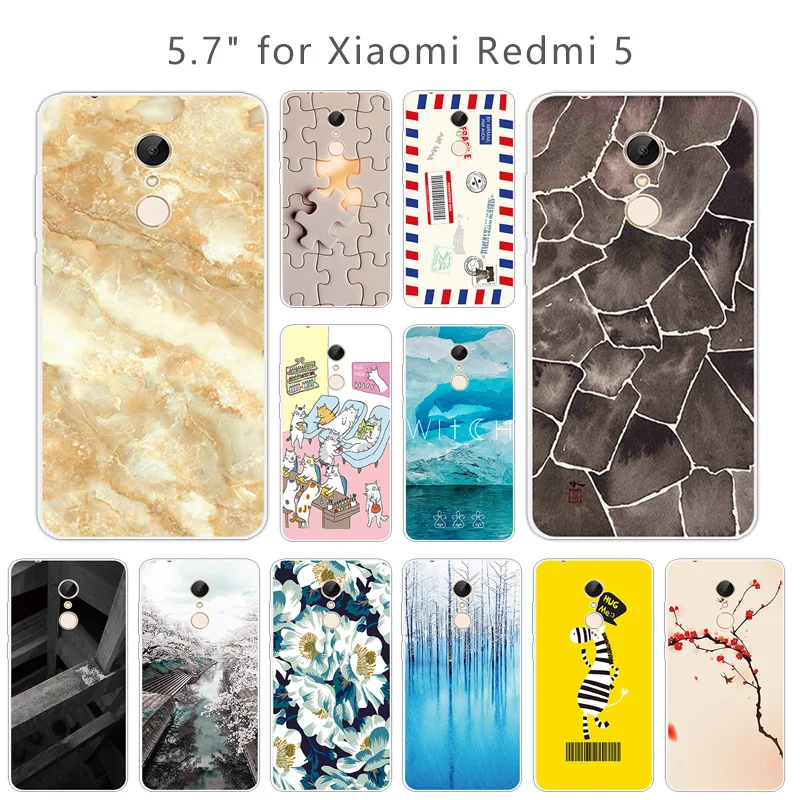 Прозрачные мягкие ТПУ чехлы для телефонов Xiaomi Redmi 5 силиконовый Квадратный чехол